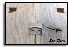 Butterfly key mortise to prevent splitting image